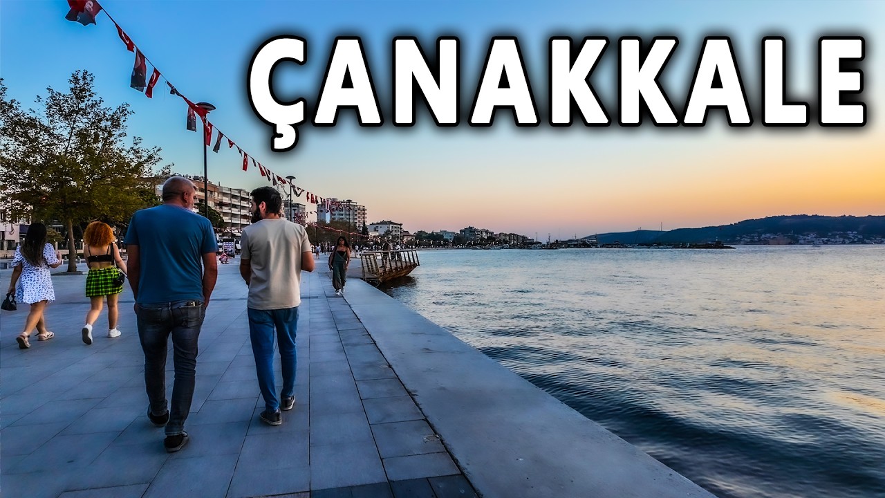 ÇANAKKALE Akşam Gezintisi | 4K Evening Stroll with Sea View Around Kordon