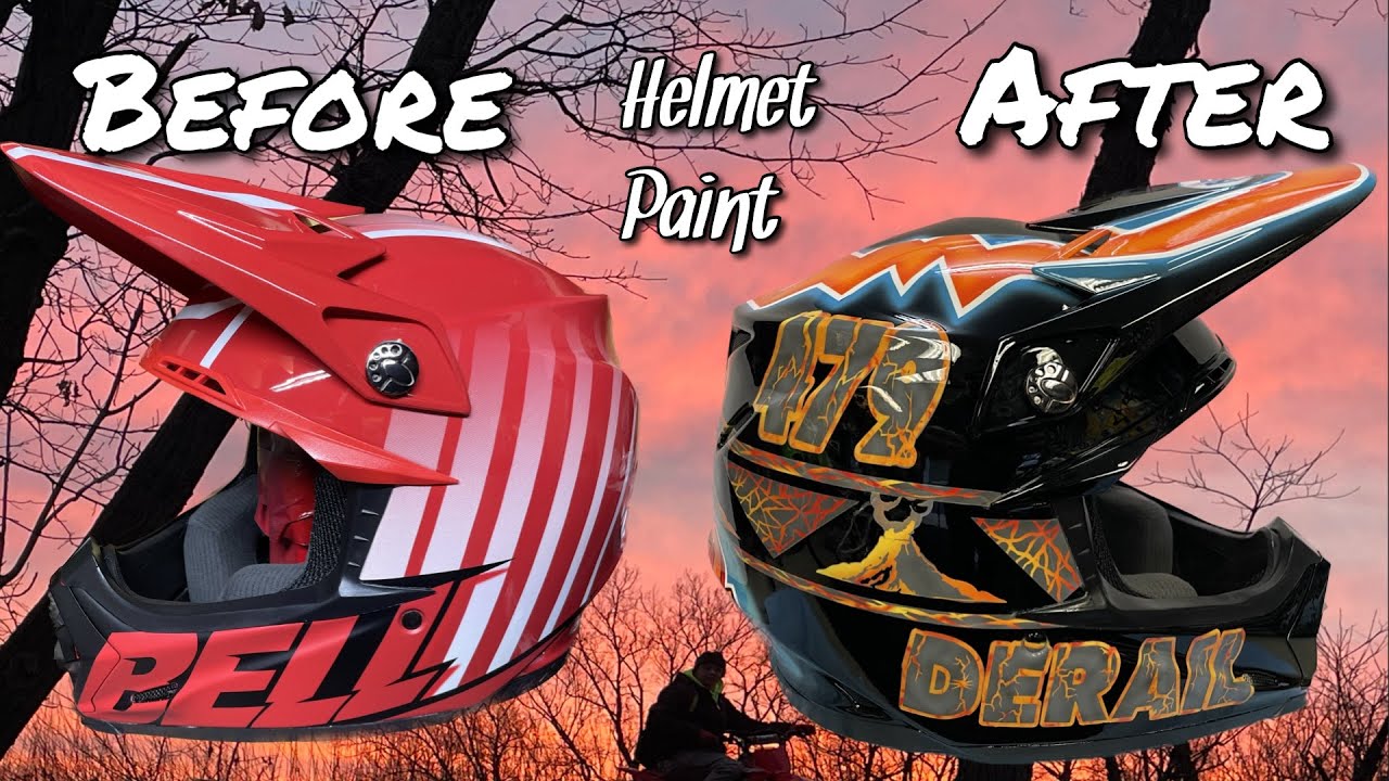 Custom Painting A Bell Moto 9S Flex Motocross Helmet Timelapse Process @DeRail479