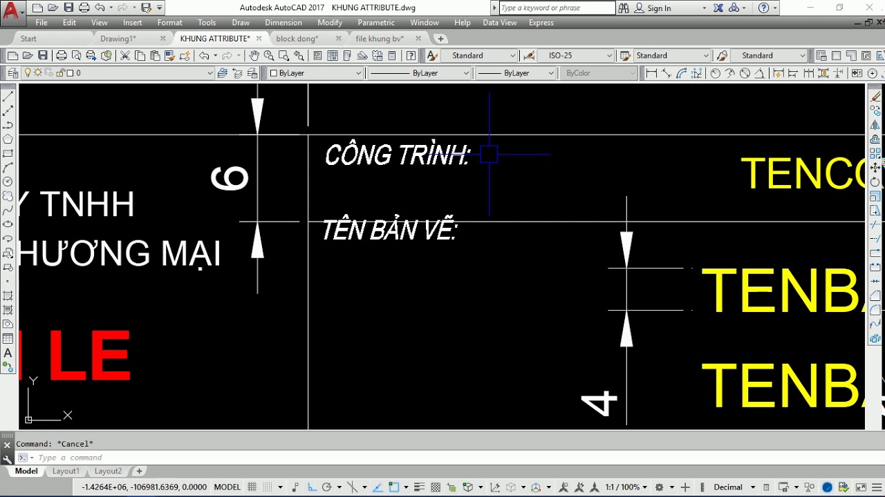 ÁP DỤNG BLOCK ĐỘNG TẠO KHUNG TÊN BẢN VẼ TRONG AUTOCAD RẤT TIỆN LỢI