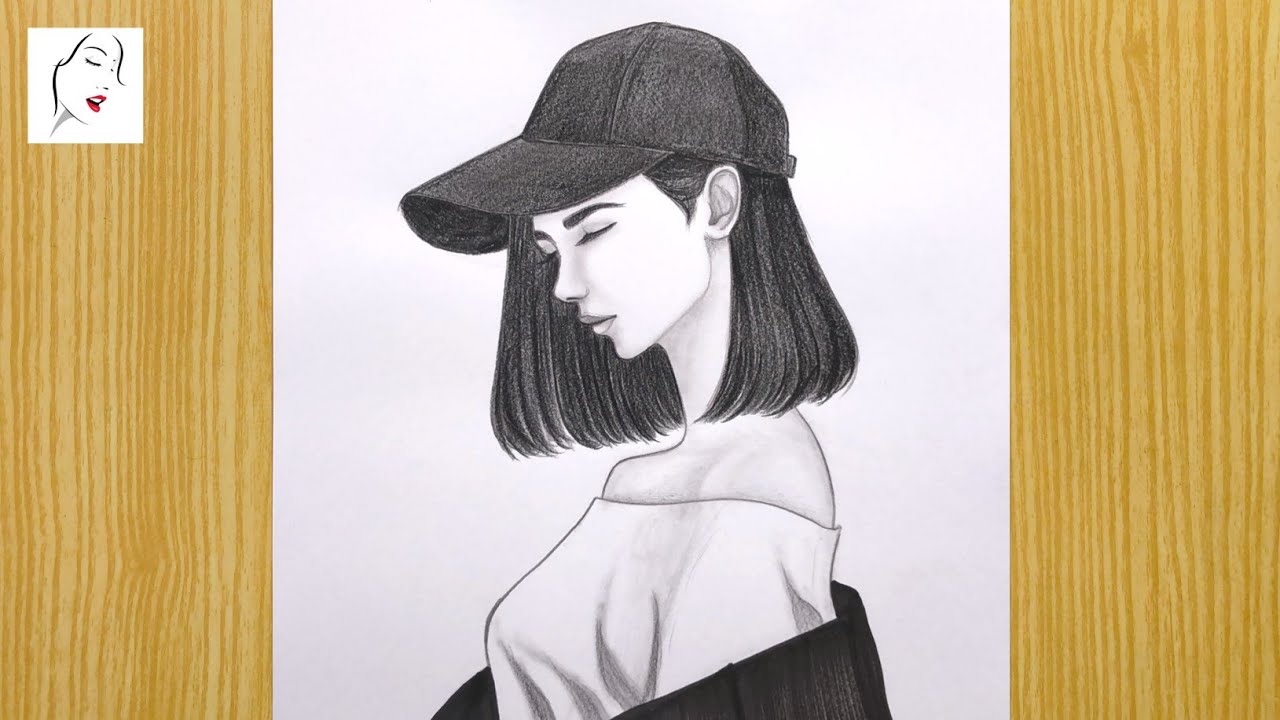 Cap Girl Drawing for Beginners | How to draw a Girl | Beautiful Girl Drawing | The Crazy Sketcher