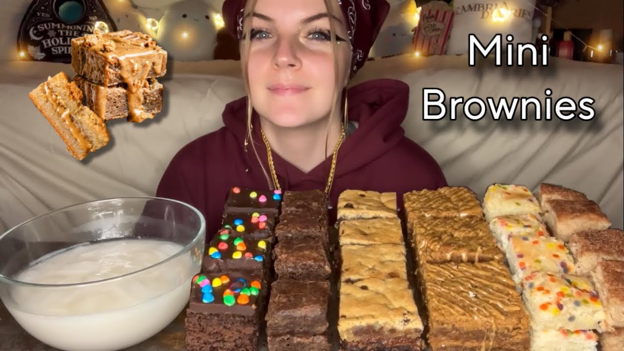 MINI BROWNIES MUKBANG! (Vegan) (No Talking)