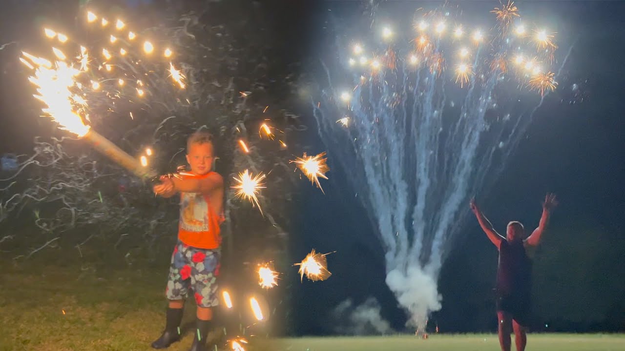 Testing Huge Fireworks In Our Backyard!