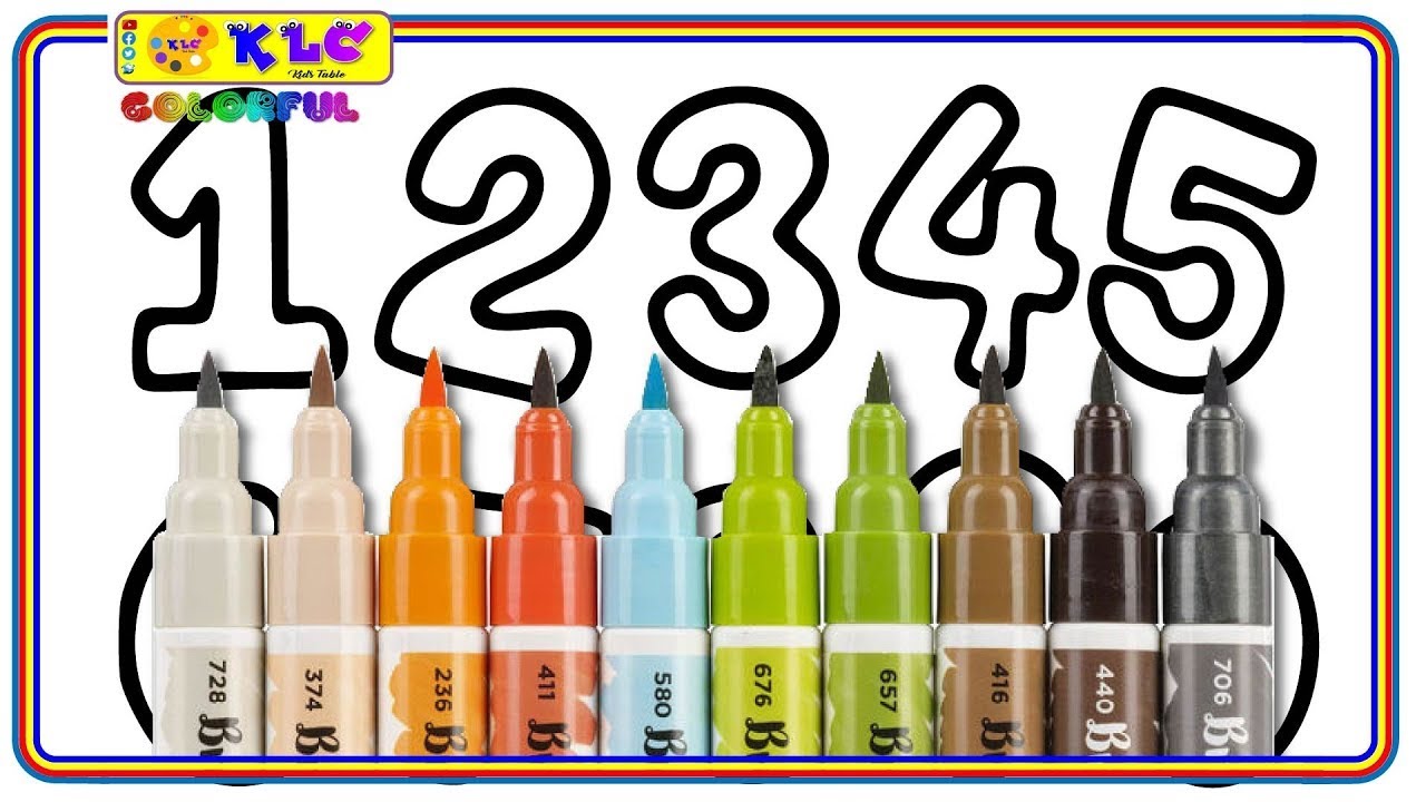 🔢 (Numbers) Learn Numbers with BIG Marker Pen Coloring Pages | KLC KIDS TABLE🎨