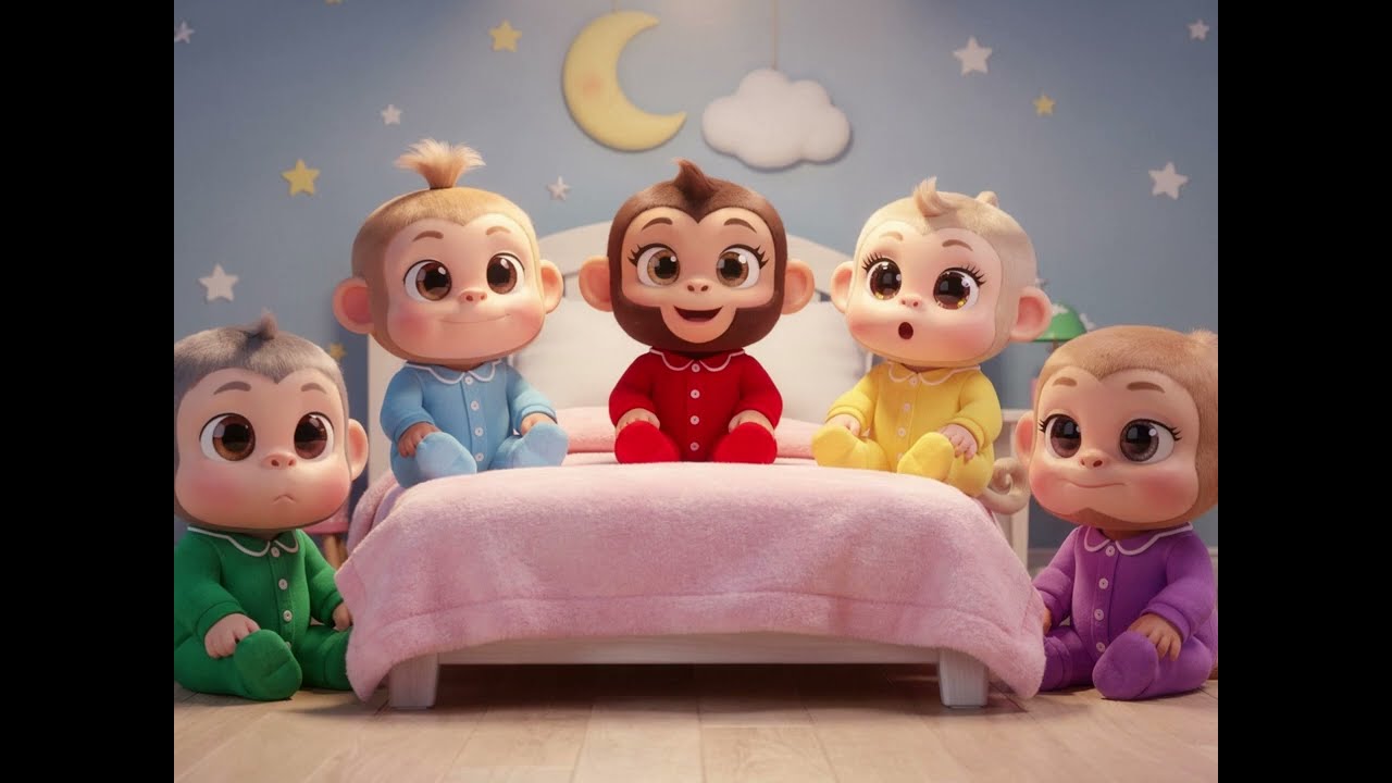 Panch Chhote Bandar | पाँच छोटे बंदर | Five Little Monkeys Hindi | Hindi Balgeet