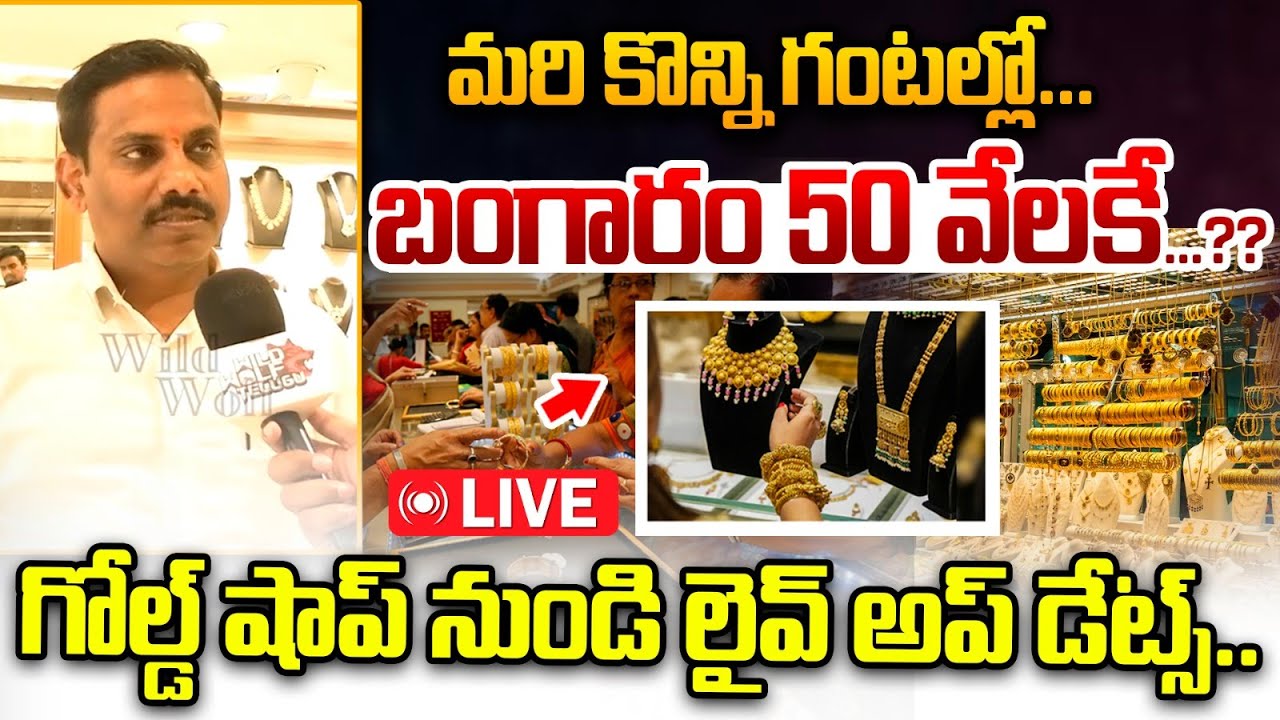 LIVE🔴: మరి కొన్ని గంటల్లో బంగారం 50 వేలకే...గోల్డ్ షాప్ నుండి లైవ్ అప్ డేట్స్ | Wild Wolf Vijayawada