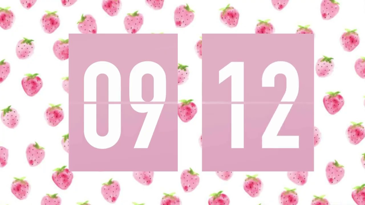 15-Minute Strawberry Timer - Pink Flip Clock 💗