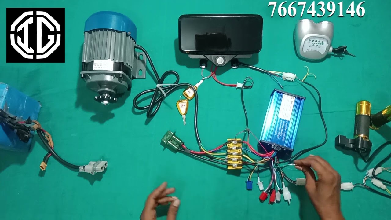 48V 750W/1000W BLDC geared motor kit complete wiring process with testing #automobile #ebike