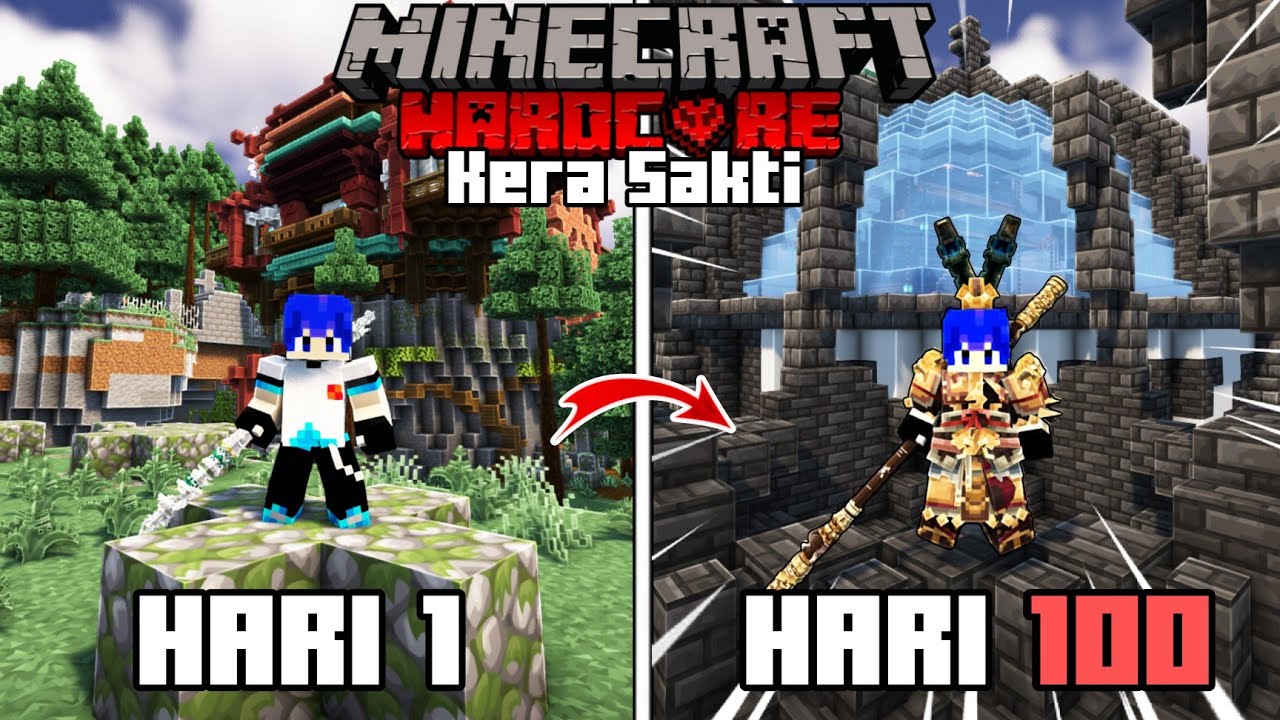 100 Hari di Minecraft Hardcore Tapi Jadi Kera Sakti