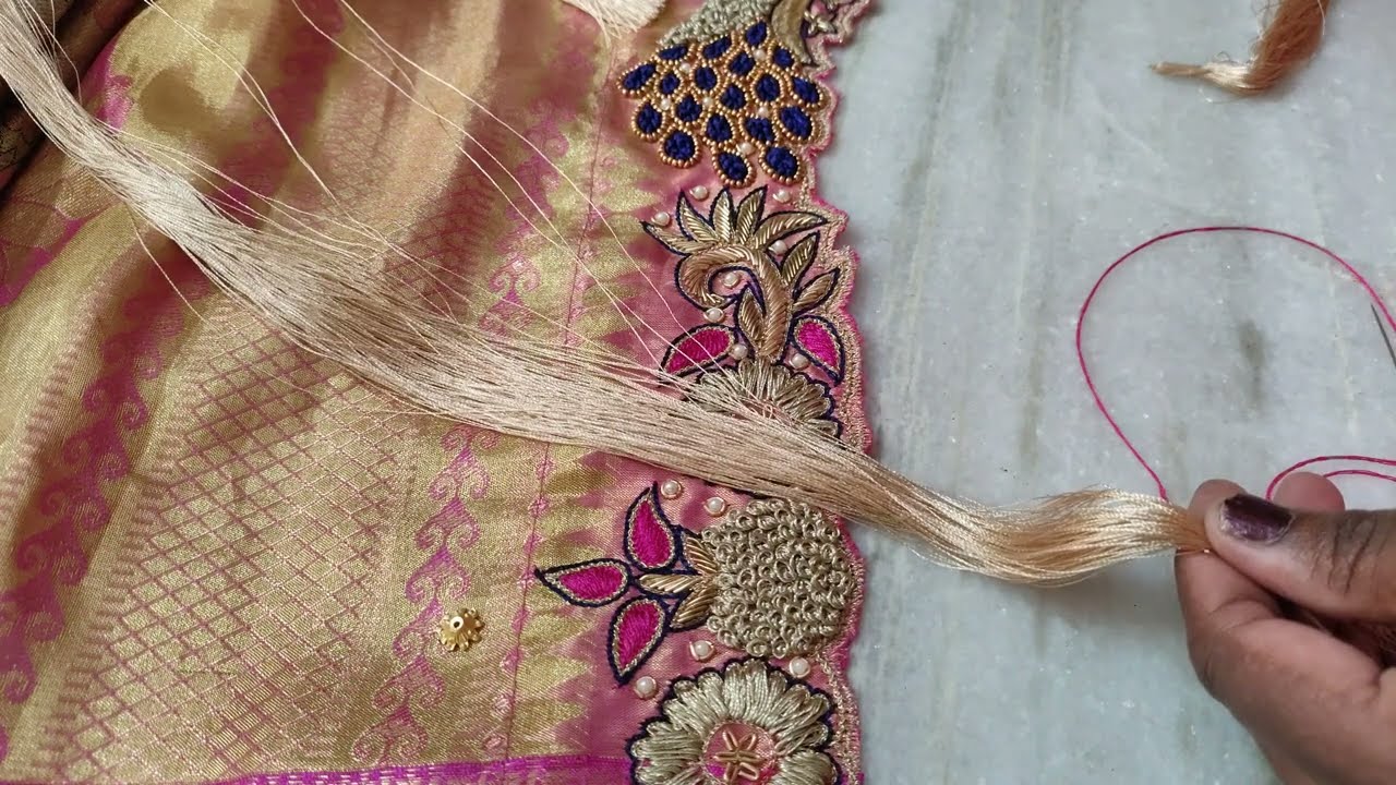 Saree kuchu tassels || Maggam work peacock design ki kuchulu ఎలా kattaali || smart art & crafts
