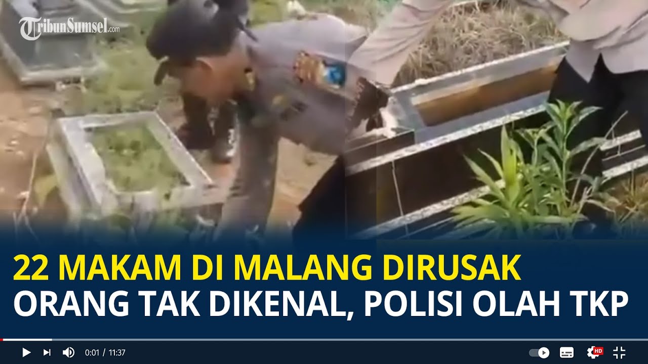 Viral 22 Makam di Malang Dirusak Orang Tak Dikenal, Polisi Olah TKP