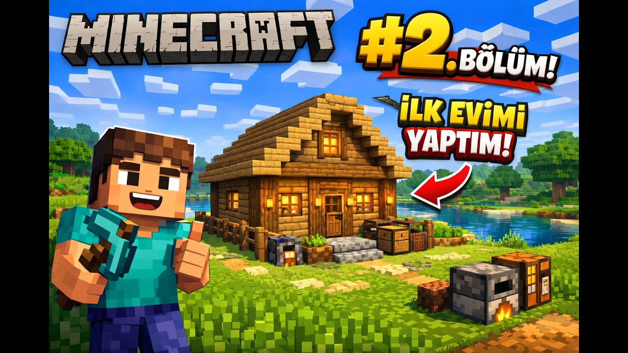 MINECRAFT 2. BÖLÜM! 🔥 İlk Evimi Yaptım 🏠 (Efsane Başlangıç!)