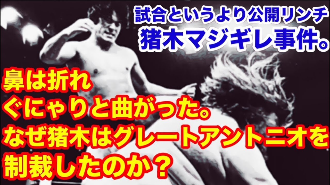 【試合というより公開リンチ】鼻は折れ、ぐにゃりと曲がった。猪木マジギレ事件。なぜ猪木はグレート・アントニオを制裁したのか？　#プロレス　#猪木　 #長州力　#前田日明