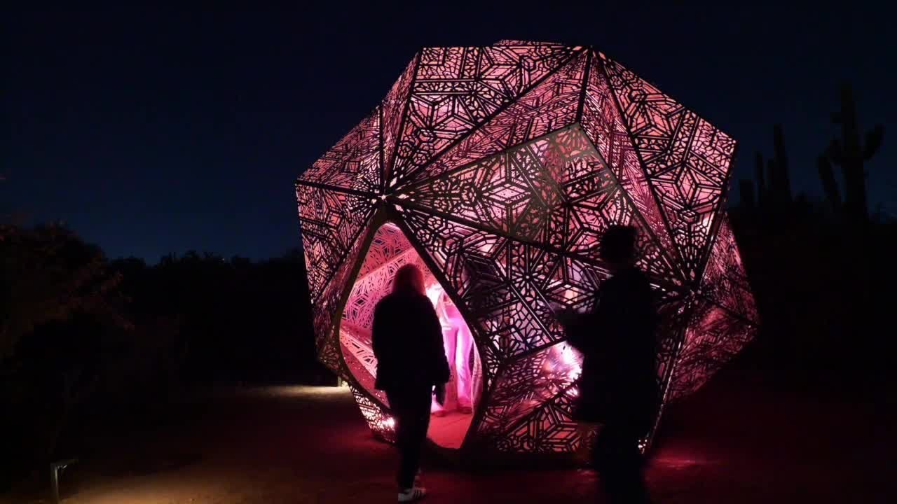 ABC15 tours Desert Botanical Garden’s new exhibit 'Light Bloom by HYBYCOZO'