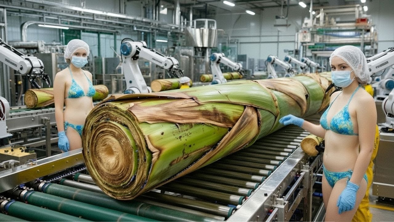 Inside the Banana Stem Factory: From Harvest to Fiber (Full Process)