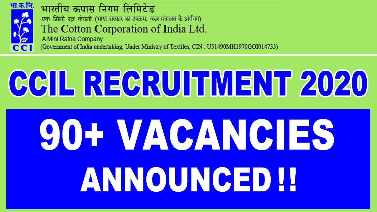 Cotton Corporation Recruitment 2020 | Cotcorp Vacancy 2020 | CCI Job Notification 2020