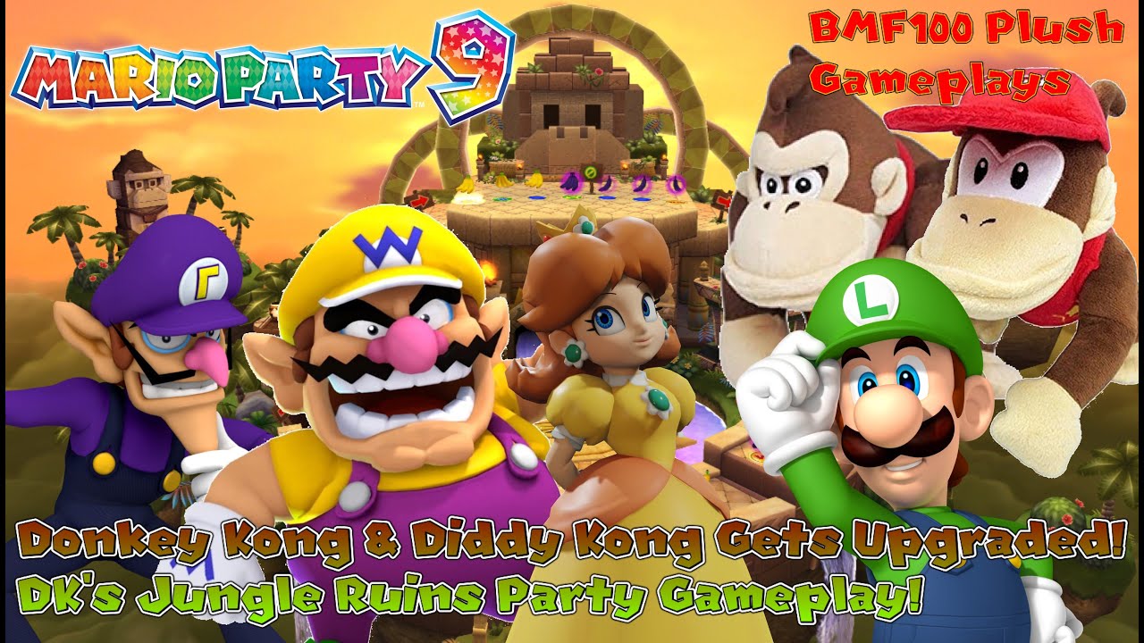 BMF100 Plush Gameplays: Donkey Kong & Diddy Kong Gets Upgraded! Mario Party 9 DK's Jungle Ruins!