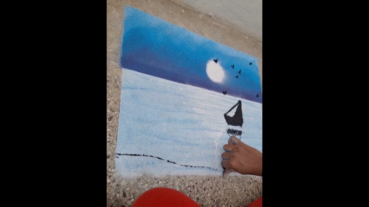 Ocean theme poster rangoli tutorial #viral #trending #rangoli #Ocean 