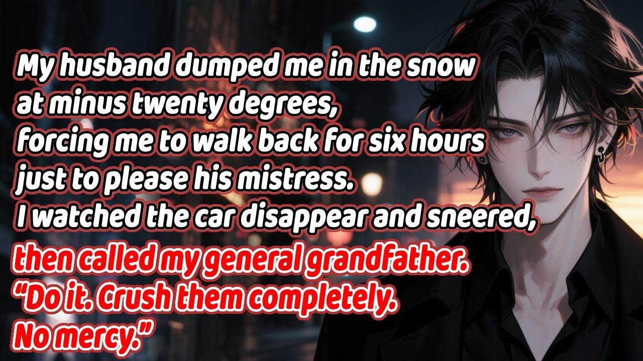 He dumped me in −20°C snow to please his mistress. I called my general grandpa: crush him.