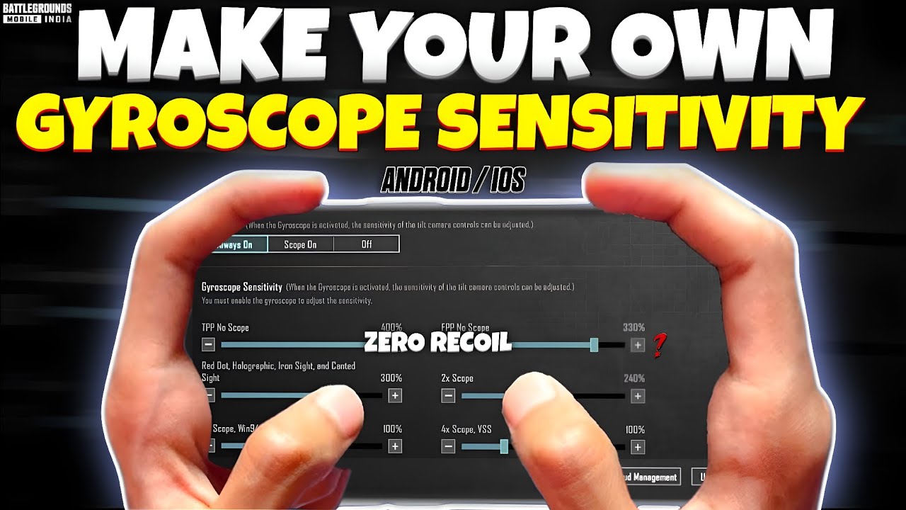 How To Make Your OWN GYROSCOPE SENSITIVITY In Bgmi Android/Ios | Bgmi Zero Recoil Sensitivity