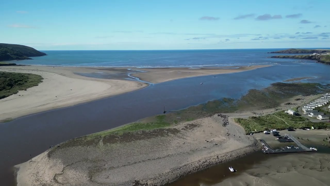 Poppit Sands and the Afon Teifi Estuary 4k Drone