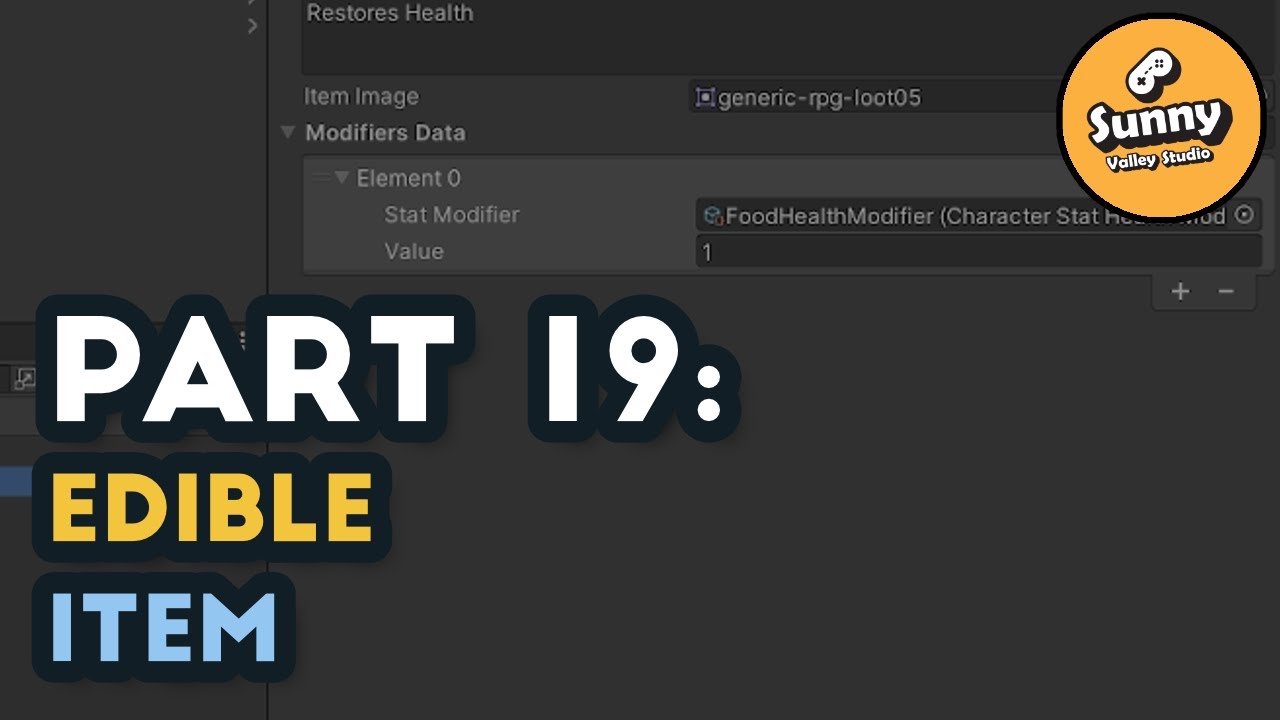 Edible Item - Inventory System in Unity tutorial P19
