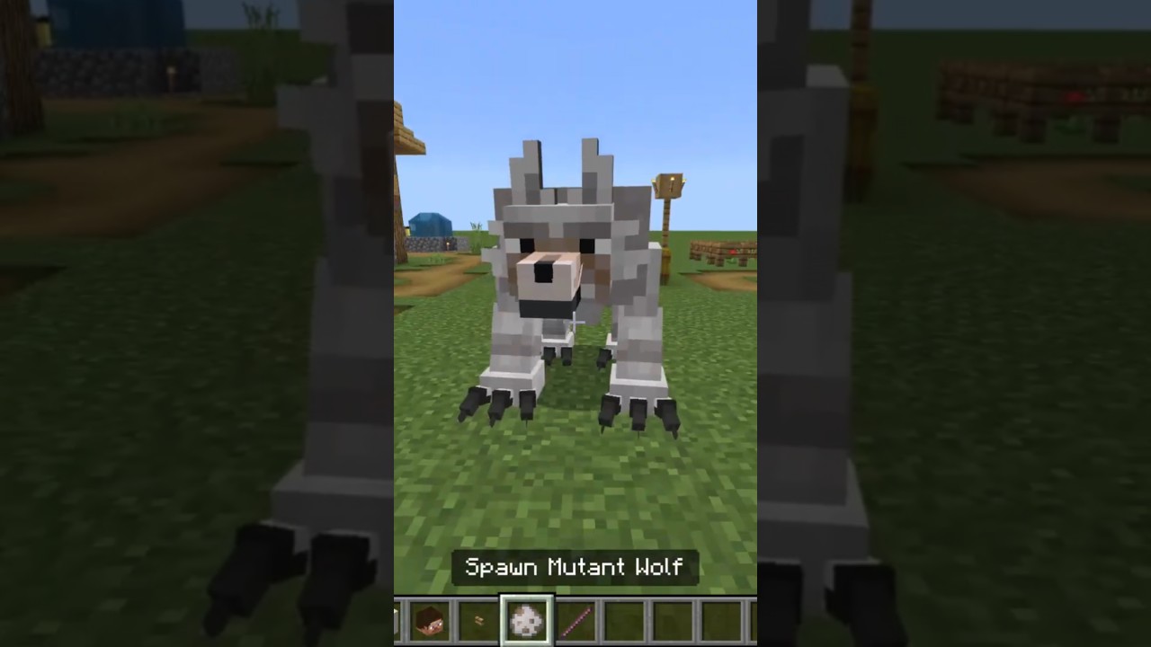 mutant wolf vs little girl #minecraft #minecraftshorts #minecraftmods #minecraftpe #mcpe