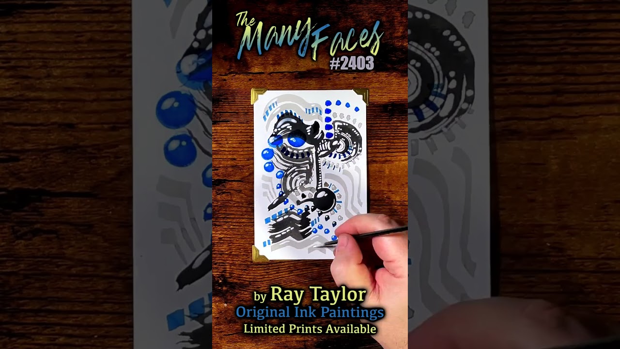 #2403 The Many Faces 2024 Collection: Ink Painting Process Timelapse with Ray Taylor