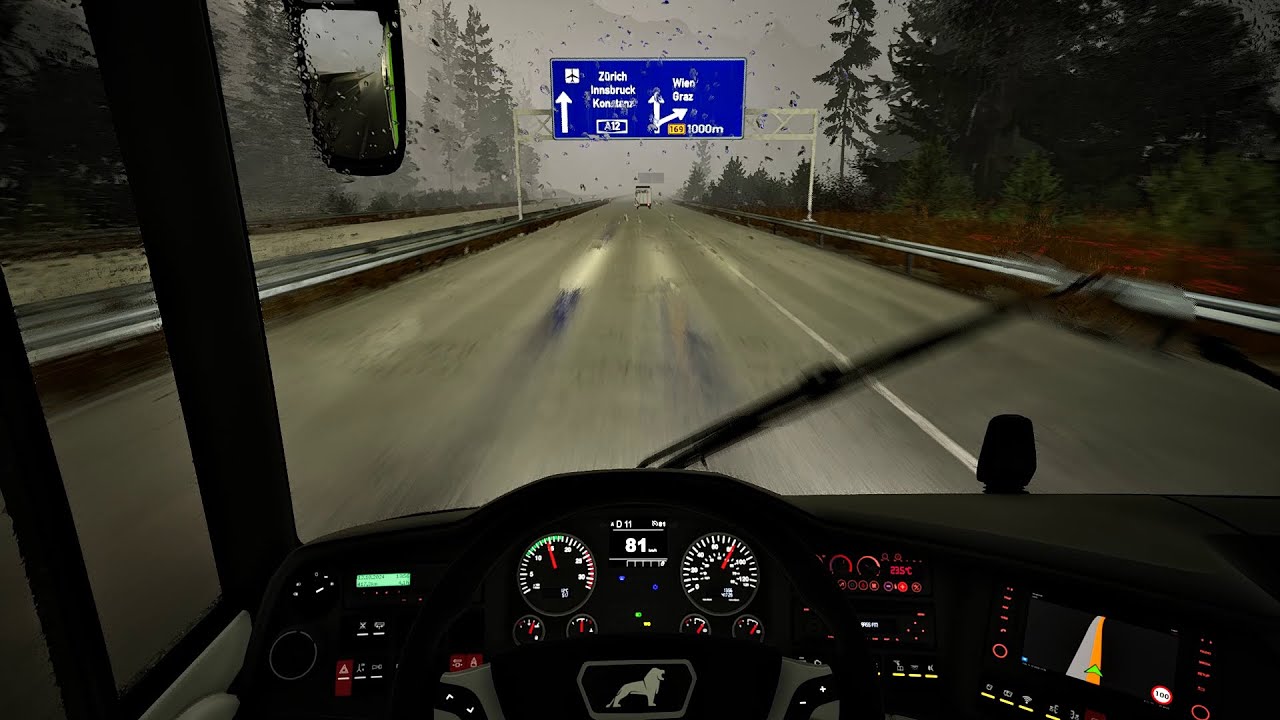 Relaxing Bus Driving in the Rain | MAN Lion's Coach | Fernbus Simulator - Gameplay 4K