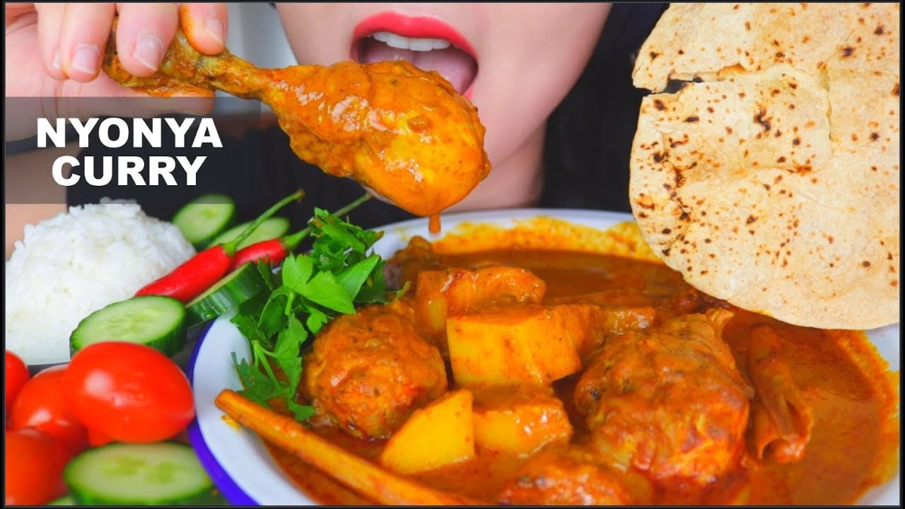 ASMR CHICKEN CURRY NYONYA + RICE + ROTI + CHILLI + CUCUMBER | KARI AYAM 咖喱饭 咀嚼音