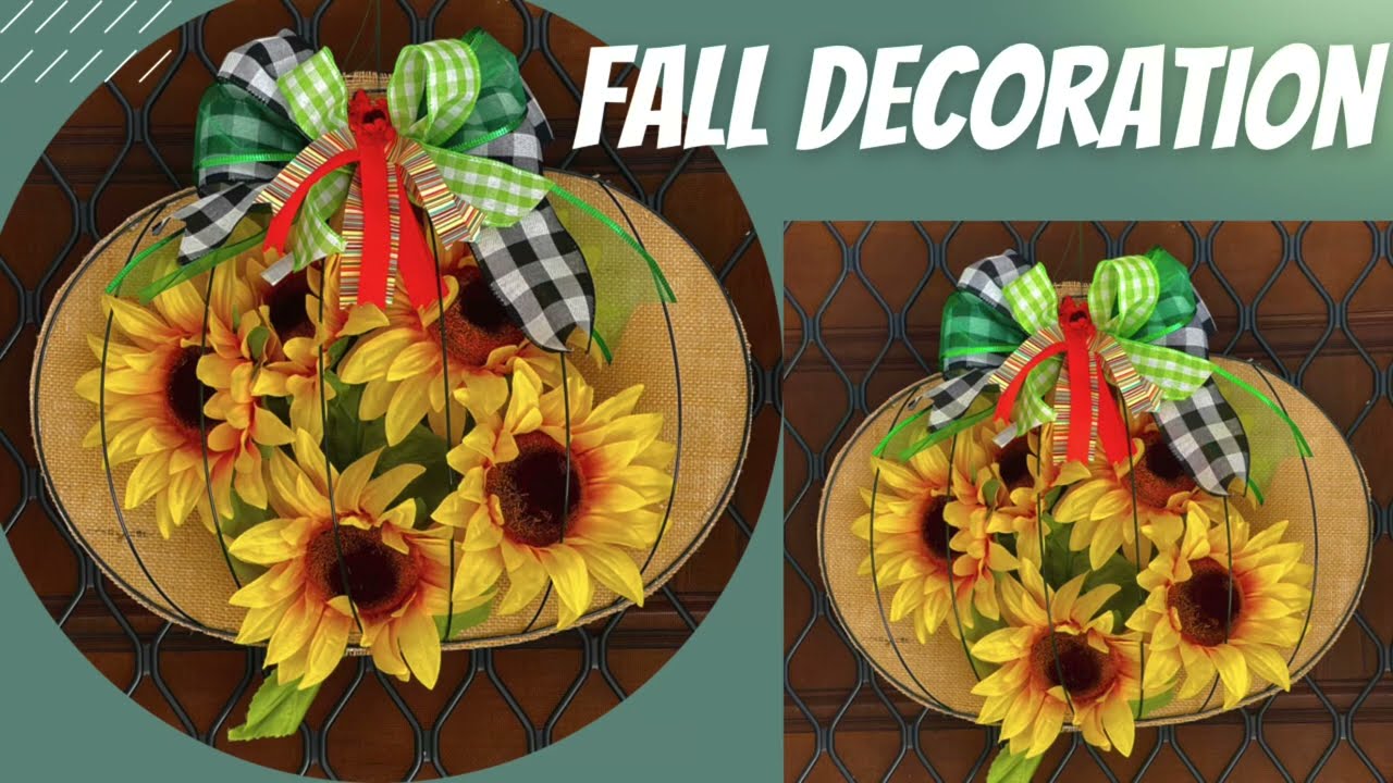#falldecor #falldecoration #wreath #sunflowers #pumpkin #frontdoordecor #falldecordiy #falldecordiy