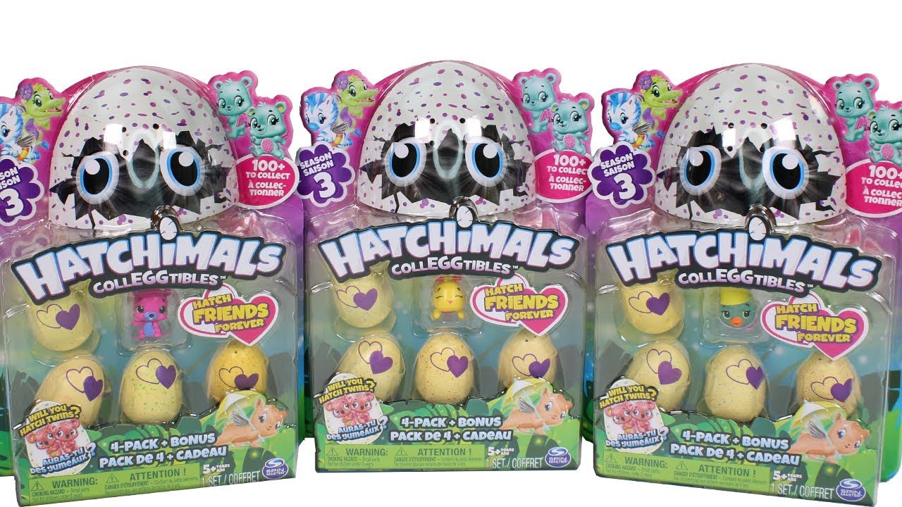 Hatchimals CollEGGtibles Season 3 Surprise Egg 4 Pack Unboxing Toy Review