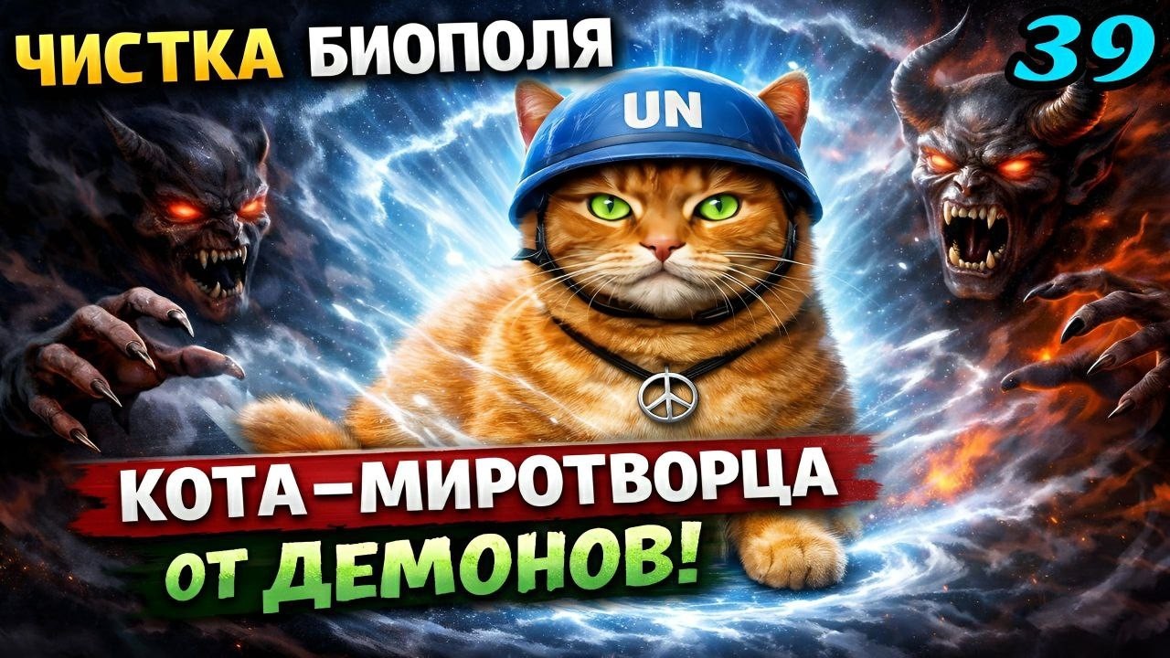 Кот Миротворец. Чистка биополя от демонических сущностей. Квантовый гипноз.