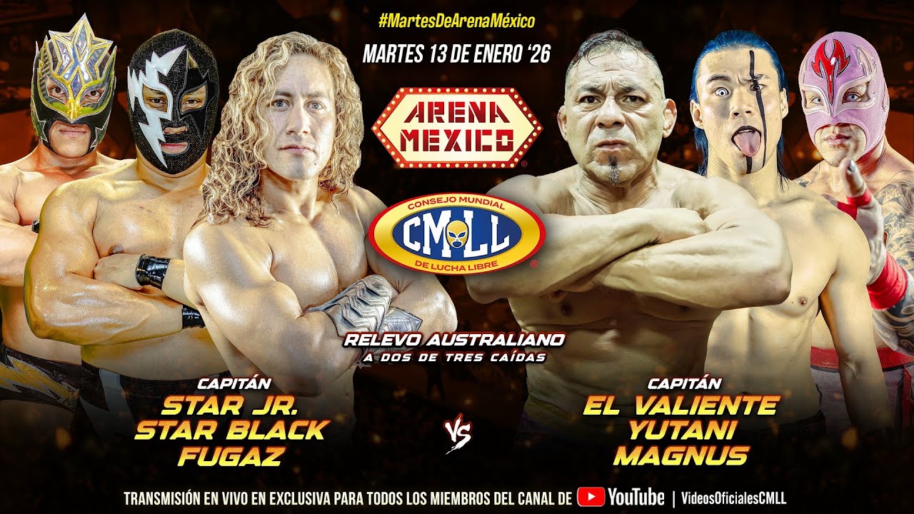 CMLL HIGHLIGHTS  13 DE ENERO ´26 || STAR JR., S. BLACK Y FUGAZ VS EL VALIENTE, YUTANI Y MAGNUS