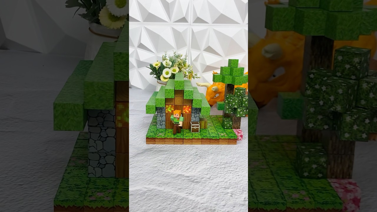 Magnetic building blocks are so fun! #minecraft #asmr #buildingtoys #satisfying #stressrelief #toys