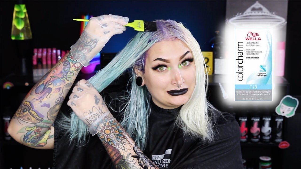 TONING BLUE HAIR WITH WELLA T18!