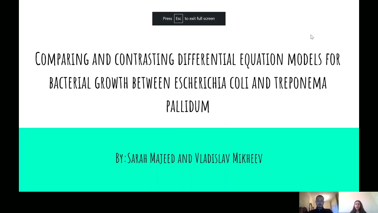 Sarah Majeed and Vladislav Mikheev project on Bacterial Growth Analysis using ODEs
