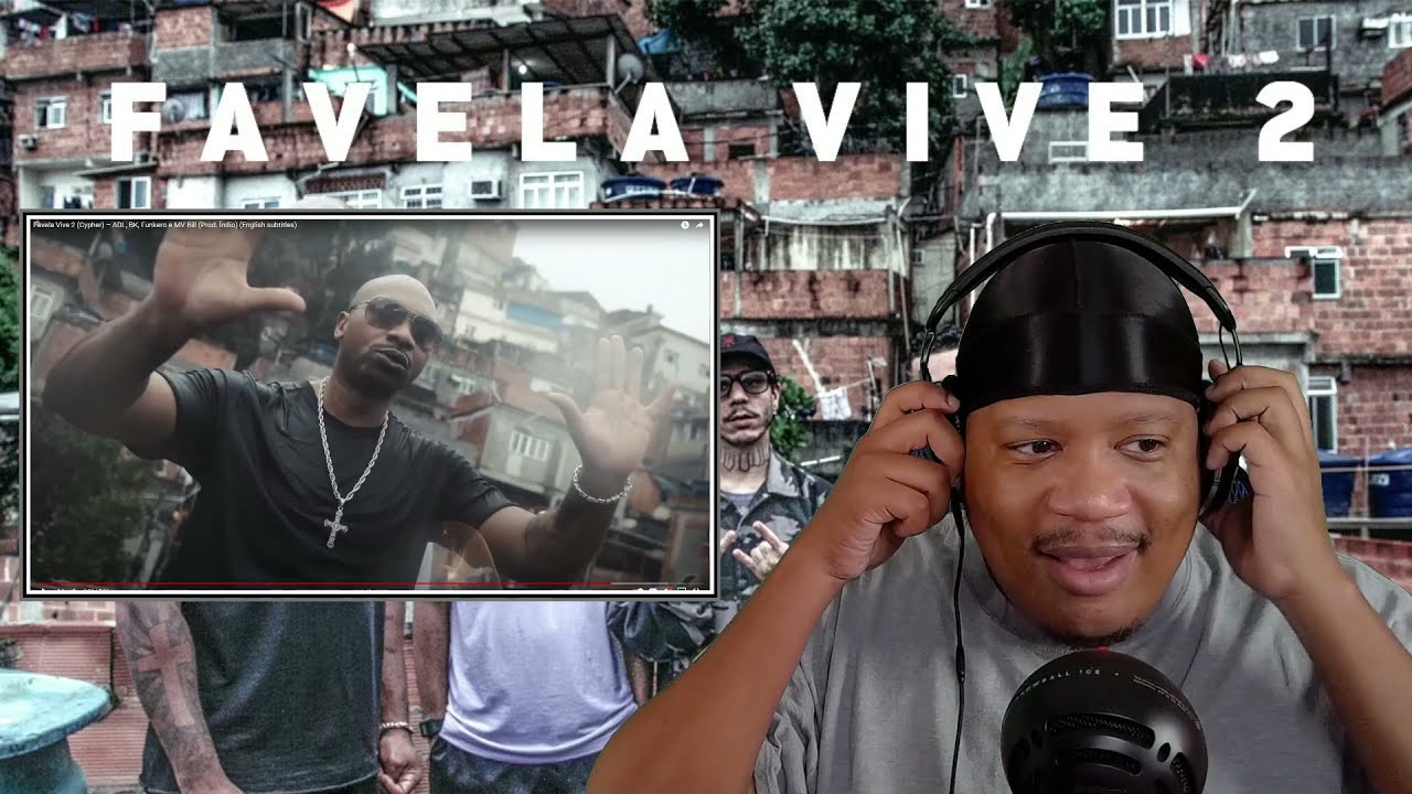 Reaction to Favela Vive 2 (Cypher) – ADL, BK, Funkero e MV Bill - Com Legendas