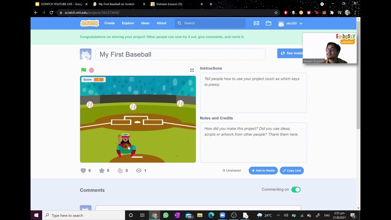 Embassy Education Live Stream Scratch 2 (21/8)