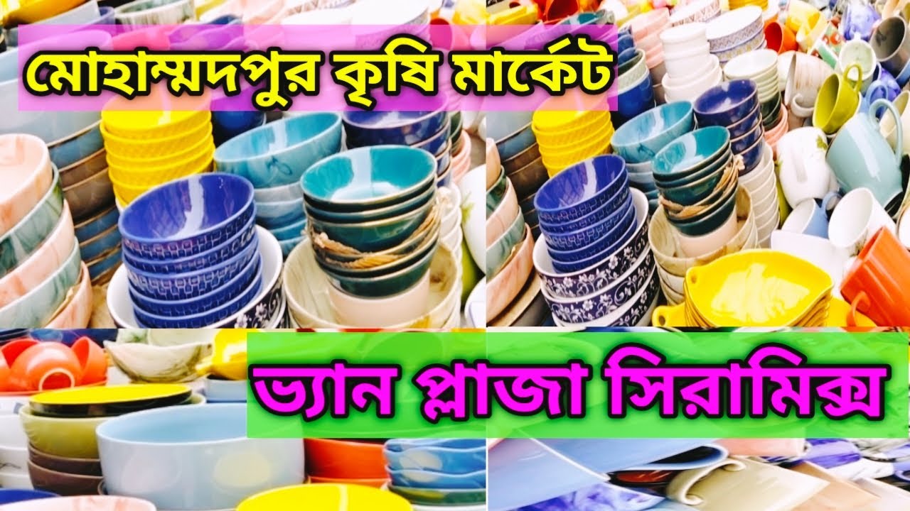 মোহাম্মদপুর কৃষি মার্কেট নতুন দামে ভ্যান প্লাজা সিরামিক্স আইটেম | Dhaka Mohammadpur Krishi Market.