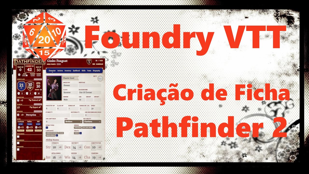 Criação de Ficha de Personagem de Pathfinder 2 no Foundry VTT - Tutorial