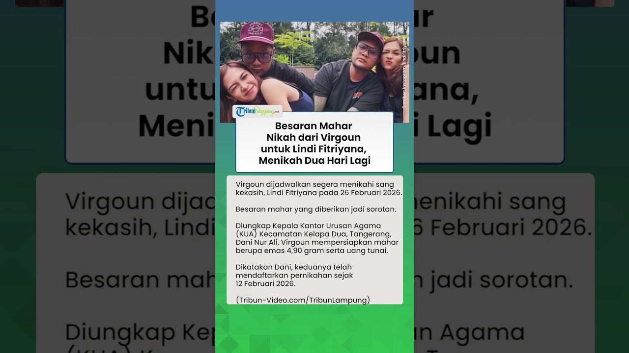 Besaran Mahar Nikah dari Virgoun untuk Lindi Fitriyana, Menikah Dua Hari Lagi
