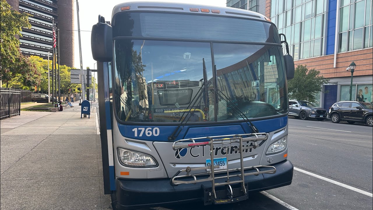 Ride on CTtransit 2017 New Flyer XD40 #1760 on route 215 to North Haven