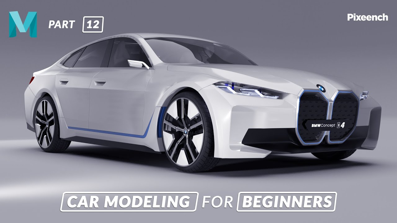 How to Model a CAR in Maya for BEGINNERS | Part - 12 | apply a material to the car | @Pixench
