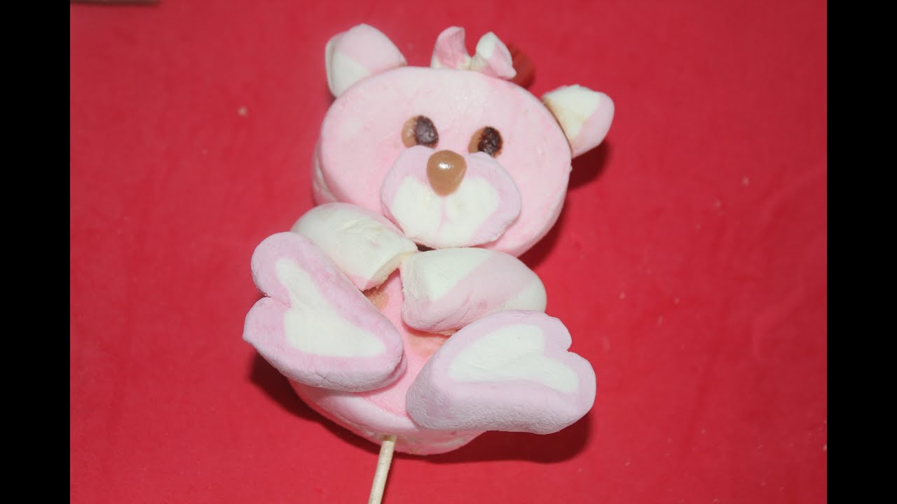 Cómo hacer una piruleta o paleta de osita con bombones o nubes.