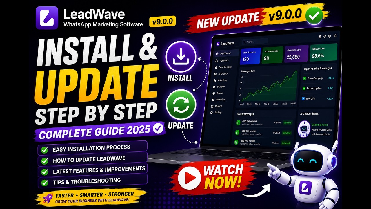 Как установить и обновить программу для WhatsApp-маркетинга LeadWave