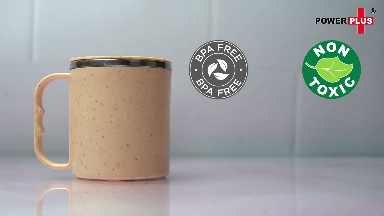 EcoMug: Eco Friendly Coffee mug with steel inside by Power Plus | Made with Wheat fiber