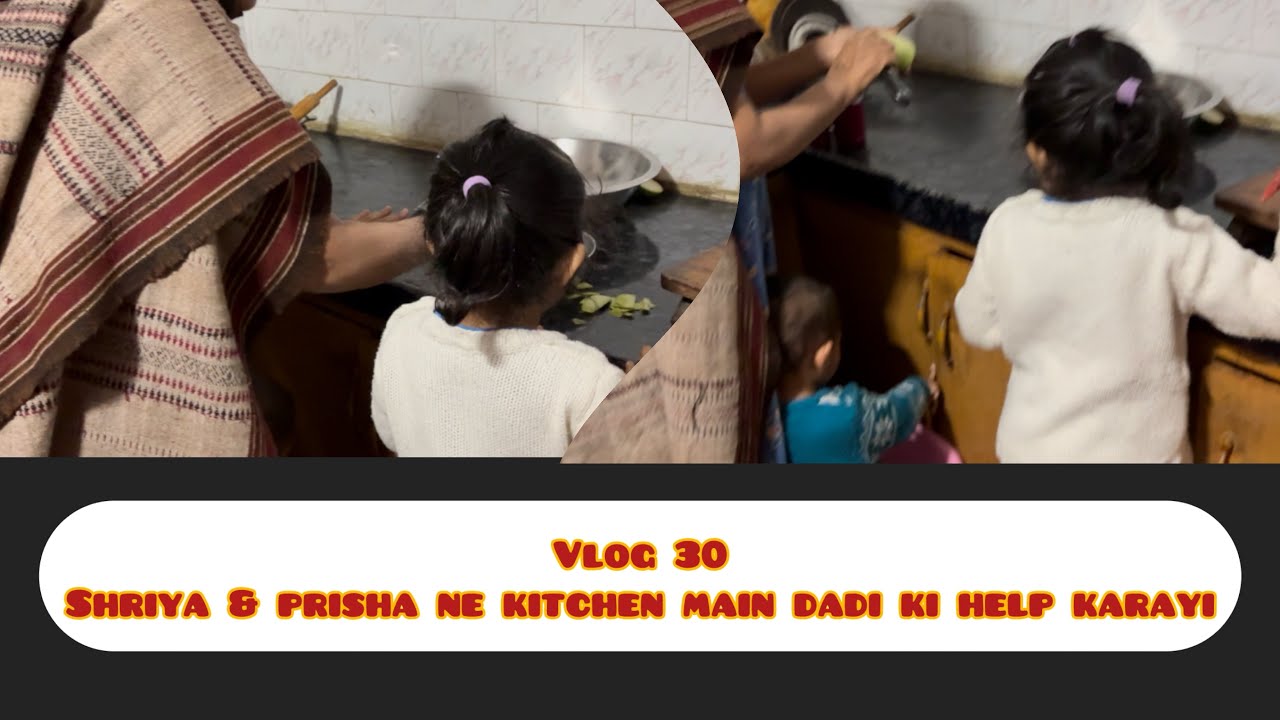 Vlog 30// shriya & prish ne kitchen main dadi ki help karayi