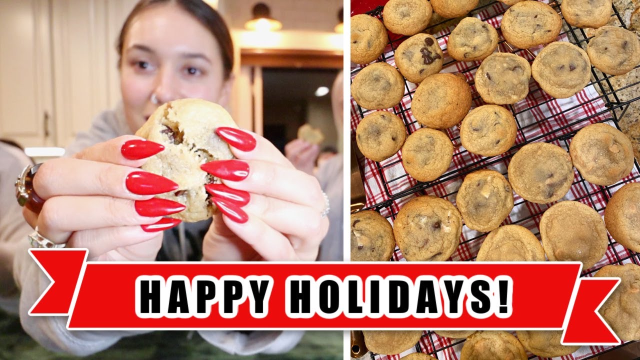 baking cookies from scratch! (chocolate chip, reese's, & mint chocolate) | vlogmas day 24