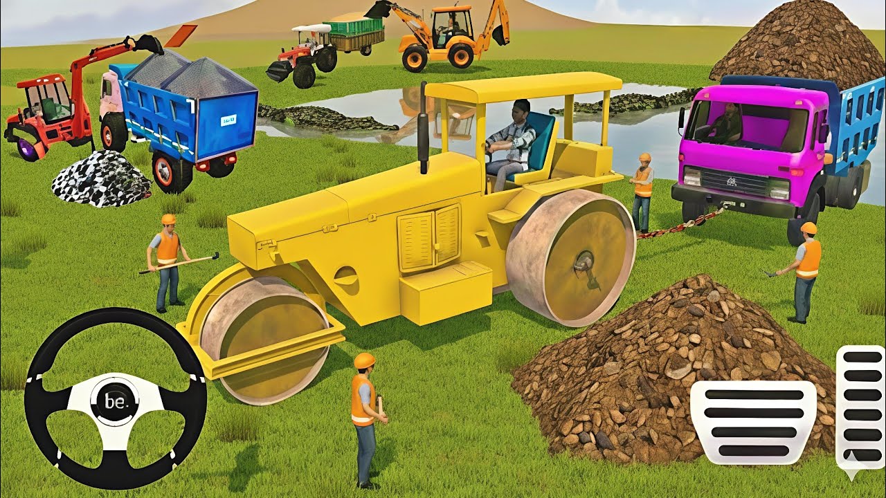 🔴Drive JCB and Uploading 🪨🏗Stone From Dumper🌋 Truck in Game #truck​ #jcb​ #tractor​ #dumper​ #games​