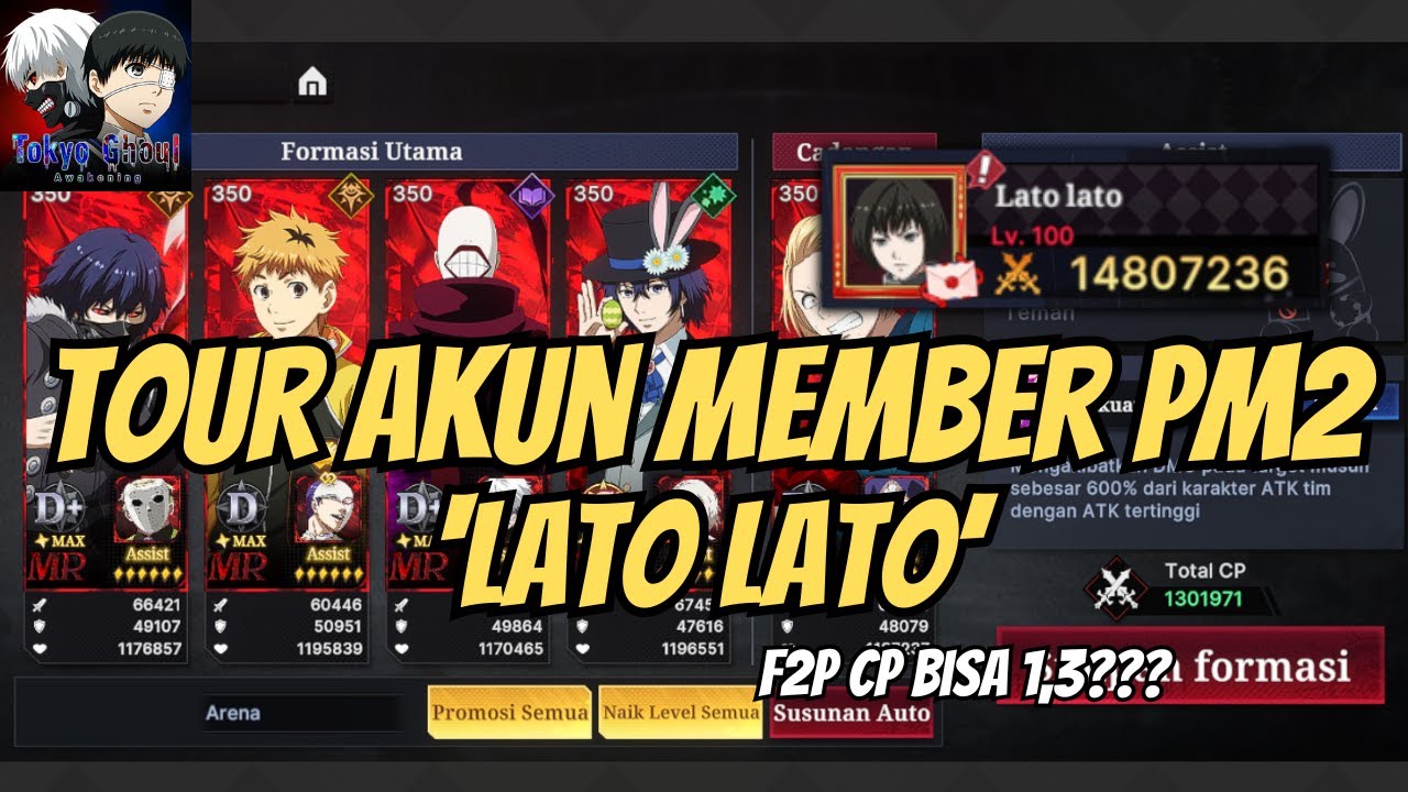 TOUR AKUN MEMBER PORTMAFIA2 'LATO LATO' FREE PLAYER CPNYA BESAR BANGET! TOKYO GHOUL AWAKENING
